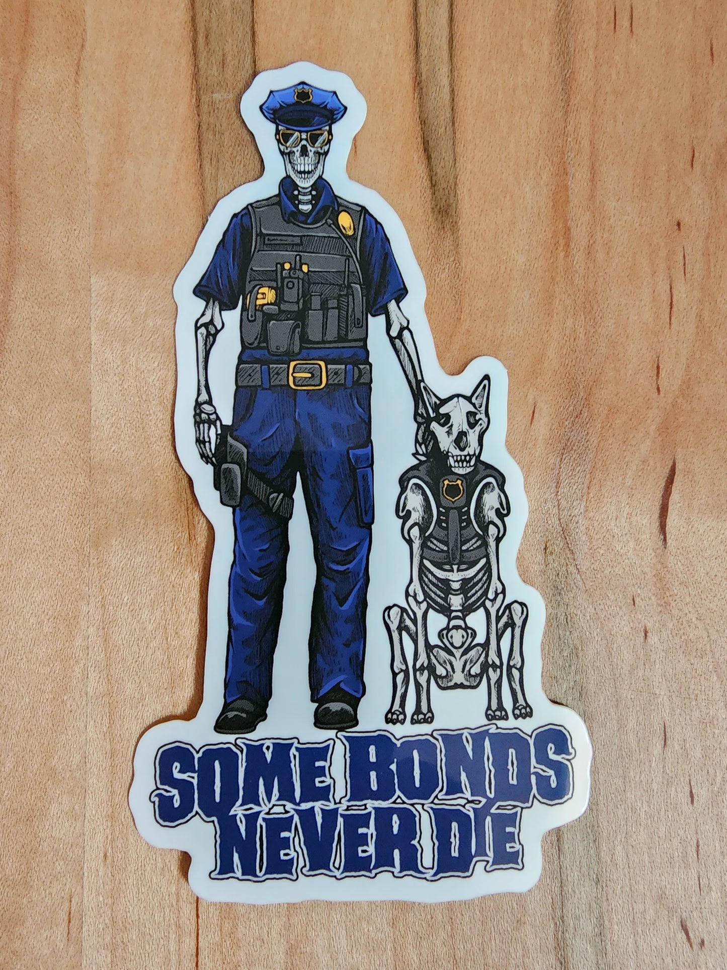 Sticker-Male Police Old School Color- Some Bonds Never Die